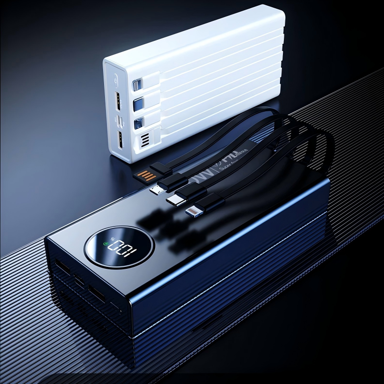 120W Fast-Charging PVC Power Bank 20000mAh Ultra-High Capacity Ultra-Slim Digital Display Mobile Power Supply Gift Custom Logo gallery image