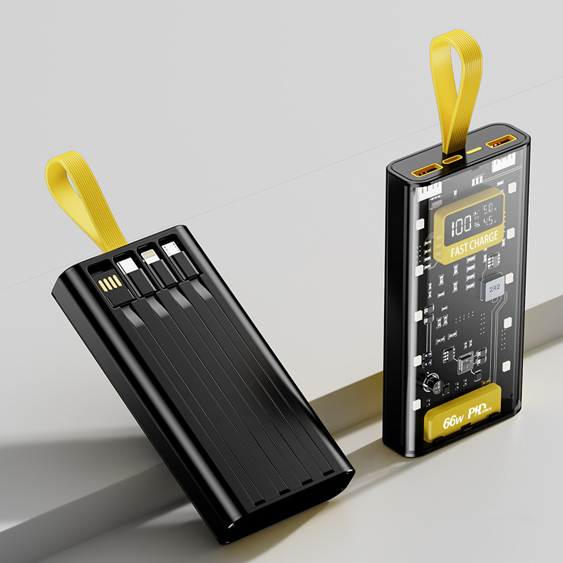 20000mAh fast Charging Power Bank in Rectangular Shape with Power Display Screen Usb Portable Battery Power Banks 20000mah