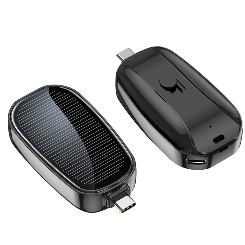 2026 Best Selling Solar Power Bank Keychain 1200mAh Power Bank Solar Panel Charger for Smart Phone