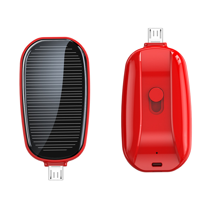 2026 Best Selling Solar Power Bank Keychain 1200mAh Power Bank Solar Panel Charger for Smart Phone gallery image