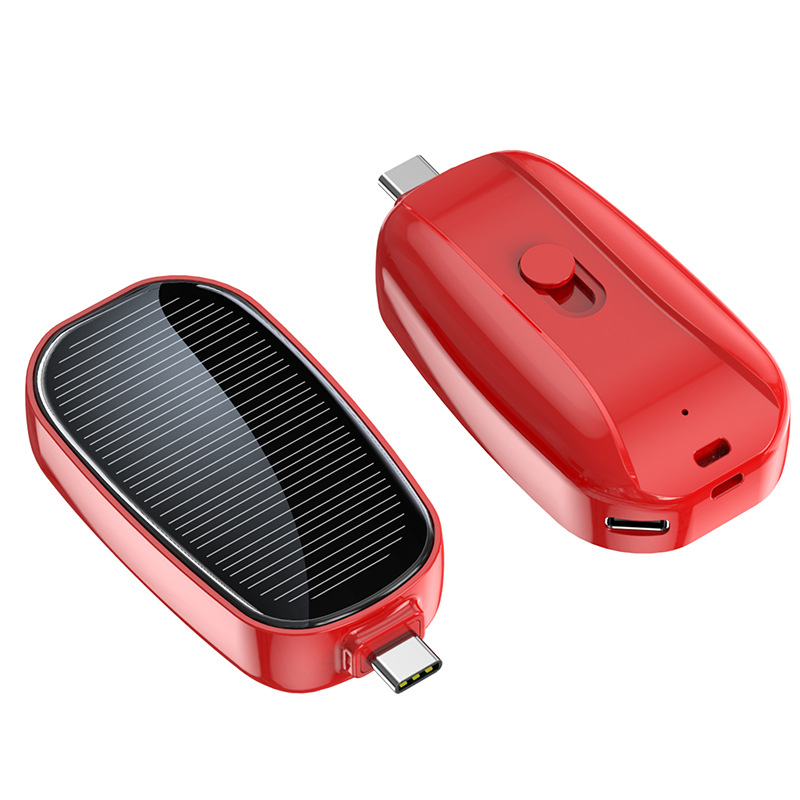 2026 Best Selling Solar Power Bank Keychain 1200mAh Power Bank Solar Panel Charger for Smart Phone gallery image