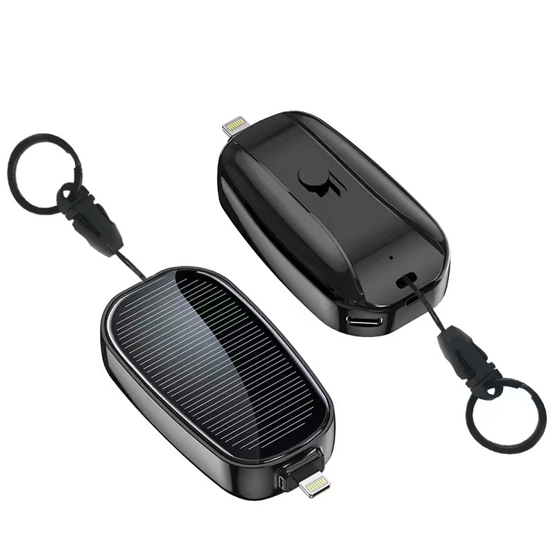 2026 Best Selling Solar Power Bank Keychain 1200mAh Power Bank Solar Panel Charger for Smart Phone gallery image