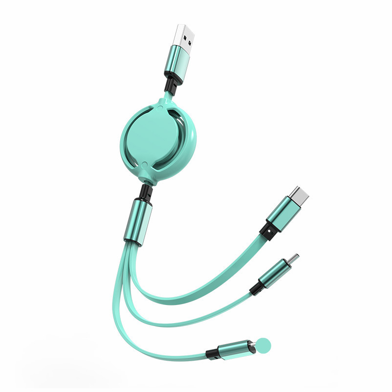 3 in 1 Cheap Data Cable with High Quality, Retractable Snake Year Gift, Customized Pattern, Car One to Three Fast gallery image