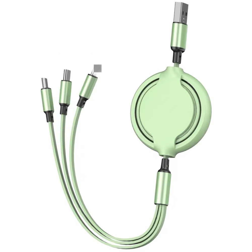 3 in 1 Cheap Data Cable with High Quality, Retractable Snake Year Gift, Customized Pattern, Car One to Three Fast gallery image