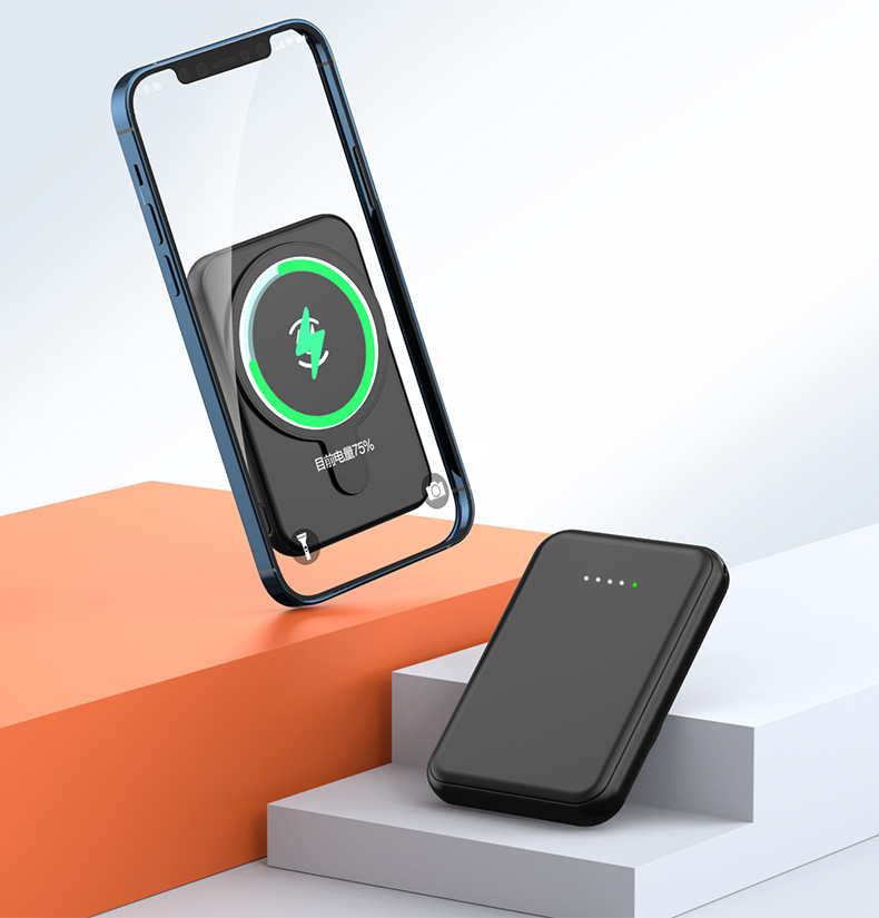 Hot Sale Newest Mini Portable Charger 5000mah Powerbank Magnetic Wireless Charging Power Bank gallery image