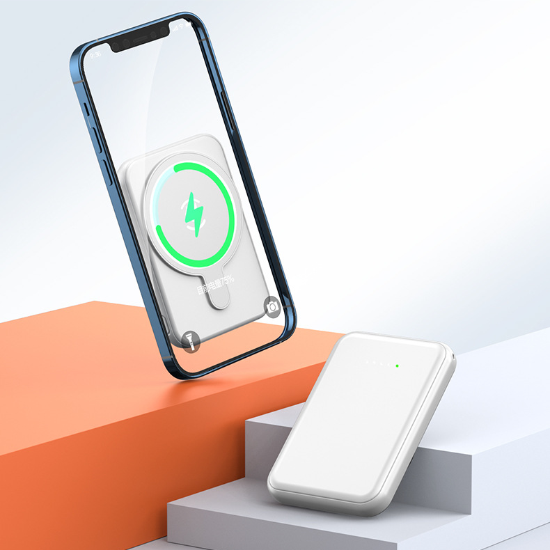 Hot Sale Newest Mini Portable Charger 5000mah Powerbank Magnetic Wireless Charging Power Bank gallery image