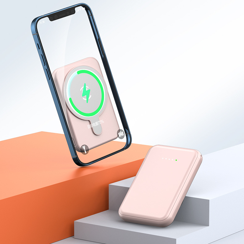 Hot Sale Newest Mini Portable Charger 5000mah Powerbank Magnetic Wireless Charging Power Bank gallery image
