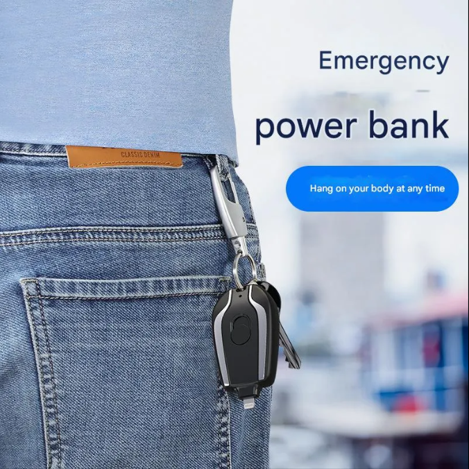 Mini Keychain Power Bank, Wireless Portable, 1500mAh Emergency Power Supply, Pocket for Carrying Portable Power Bank with You New Mini Keychain Emergency Power gallery image