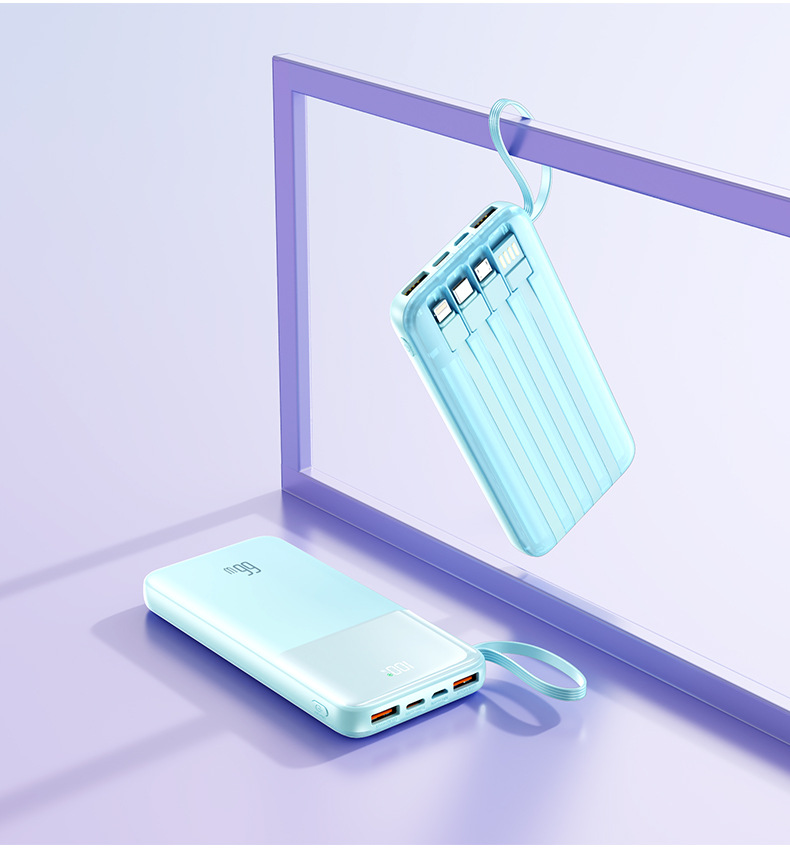New Hot PD20W QC3.0 Fast Charging Mobile Charger 4 in 1 Built-in Cable 10000mAh Power Bank for Phone gallery image