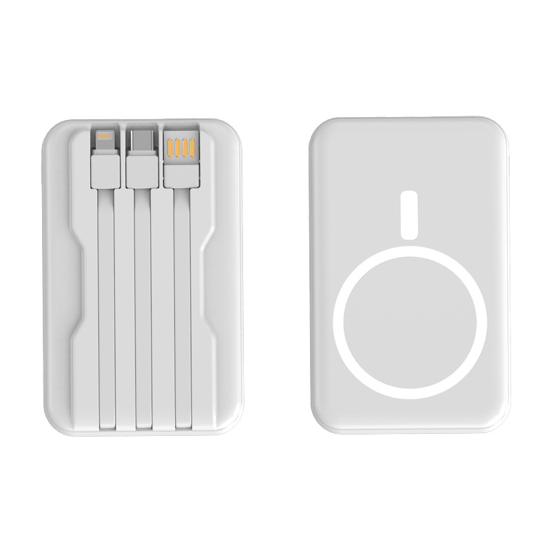PD 22.5W Portable Powerbank 10000mAh With Built in 3 Cable Magnetic 15W Wireless Charge Digital Display Power Bank for Phone gallery image