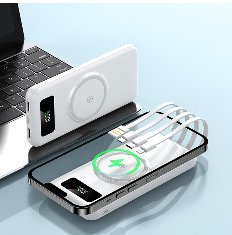Quick Charge 20000mAh Portable Power Bank with Type-C Input LED Features 10W Output for Mobile Phones Fast Wireless Charger gallery image