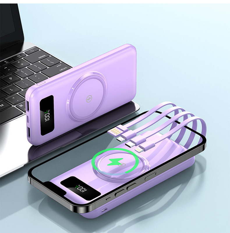 Quick Charge 20000mAh Portable Power Bank with Type-C Input LED Features 10W Output for Mobile Phones Fast Wireless Charger gallery image