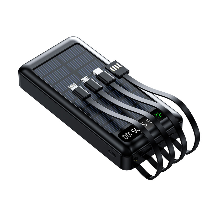 Solar Charger Power Bank,Power Bank 30000 Wireless Portable Charger with USB-C in/Output,QC3.0 Fast Charging 15W 4 Ports Outdoor Battery Pack Built-in Dual LED