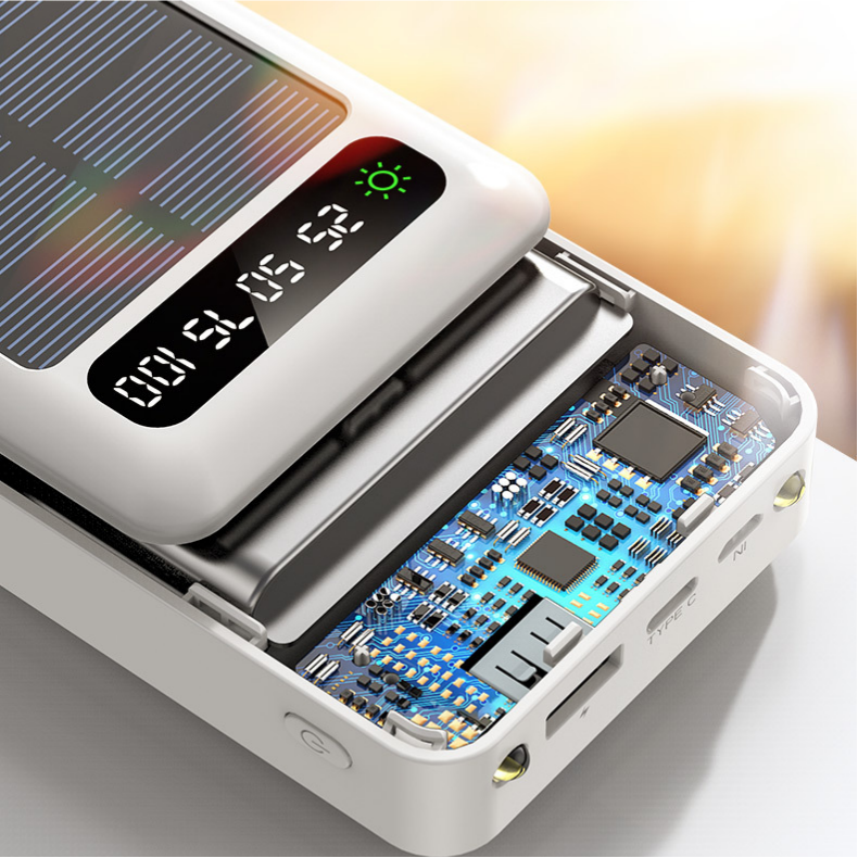 Solar Charger Power Bank,Power Bank 30000 Wireless Portable Charger with USB-C in/Output,QC3.0 Fast Charging 15W 4 Ports Outdoor Battery Pack Built-in Dual LED gallery image