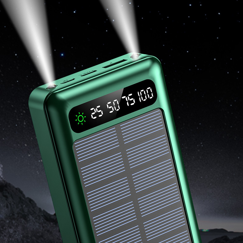 Solar Charger Power Bank,Power Bank 30000 Wireless Portable Charger with USB-C in/Output,QC3.0 Fast Charging 15W 4 Ports Outdoor Battery Pack Built-in Dual LED gallery image
