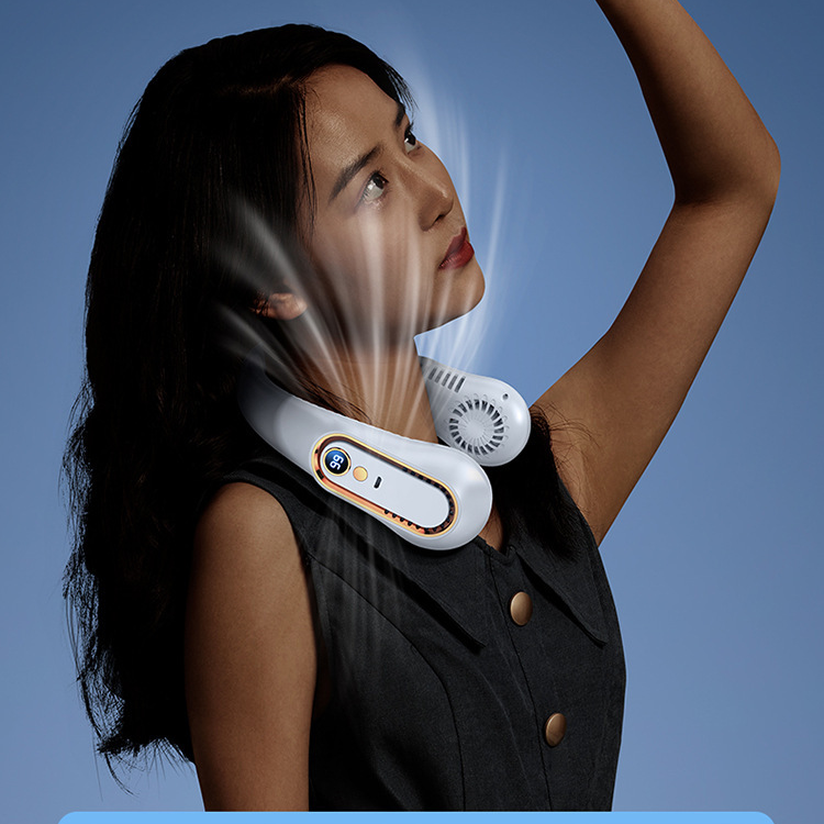 Wearable Mini Air Conditioner Outdoor Sport Cooling Neck Fan Rechargeable Portable Neck Fan gallery image