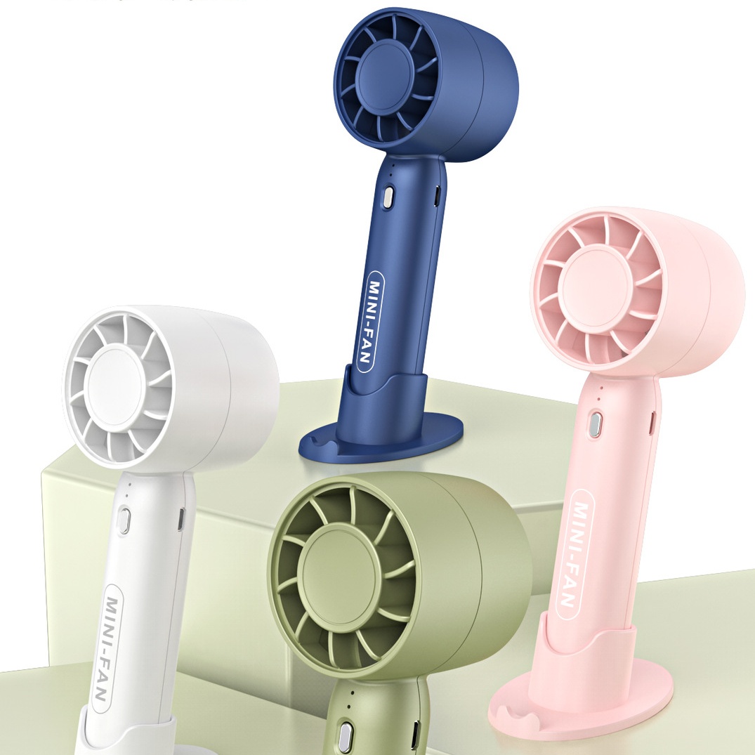 T-10 Portable Mini Handheld Fan with 3 Speeds Battery Rechargeable Chinese Mobile Phone Holder for Desktop Car & Hotel Use gallery image