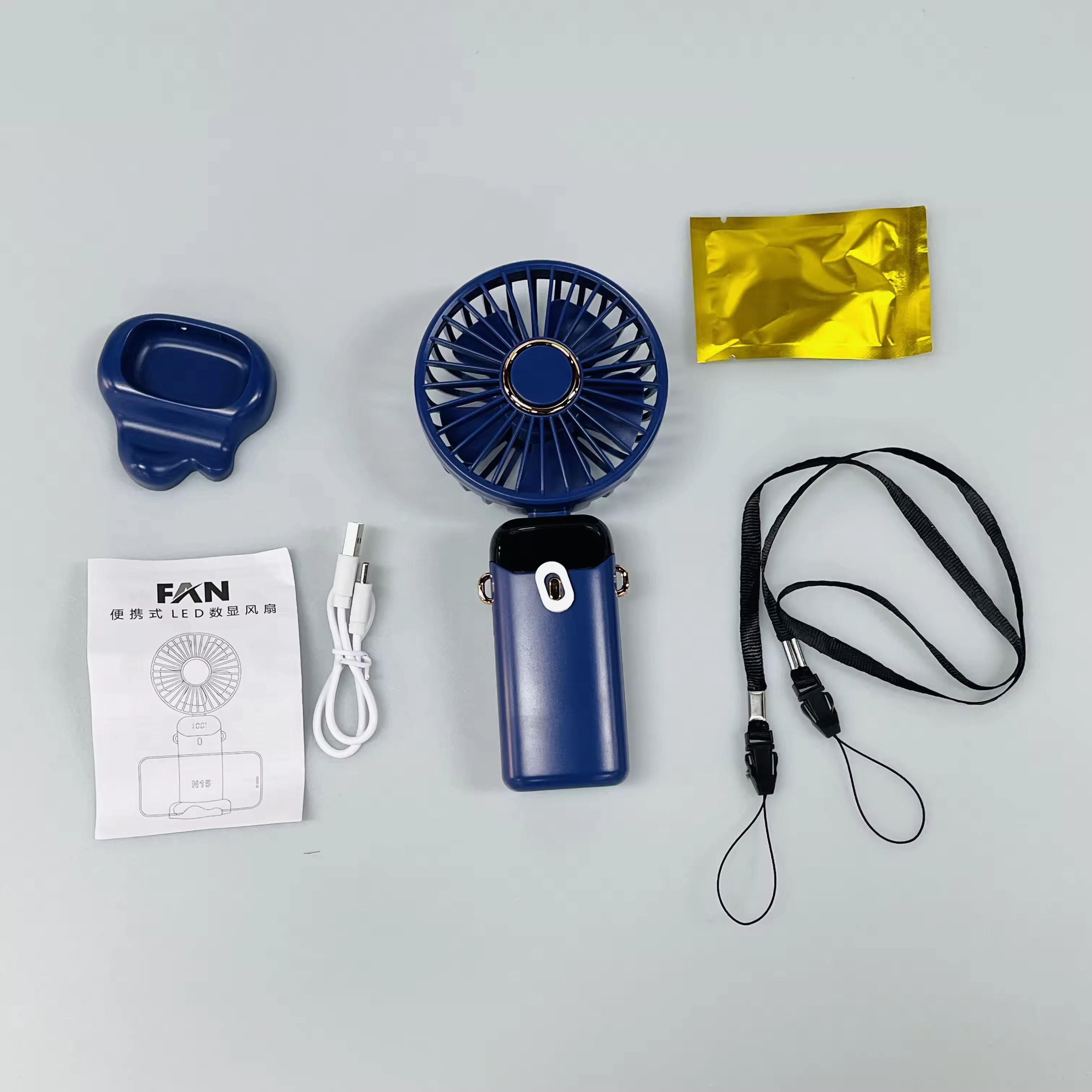 Rechargeable USB Handheld Portable Mini Fan with Foldable Cooling Fan 5 Speed for Students Car Office Desk Outdoor for Gift gallery image
