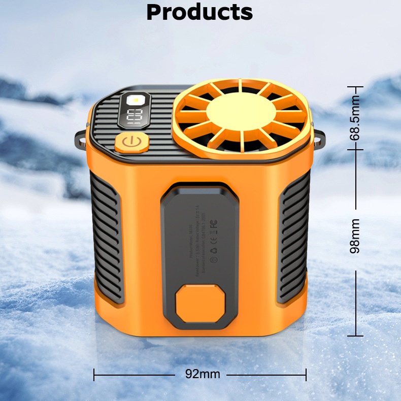 Factory Hot Sale Portable Outdoor Rechargeable Hanging Waist Mini Fan 4000mAh LED Exquisite Gift Box Strong Consumer Electronics gallery image