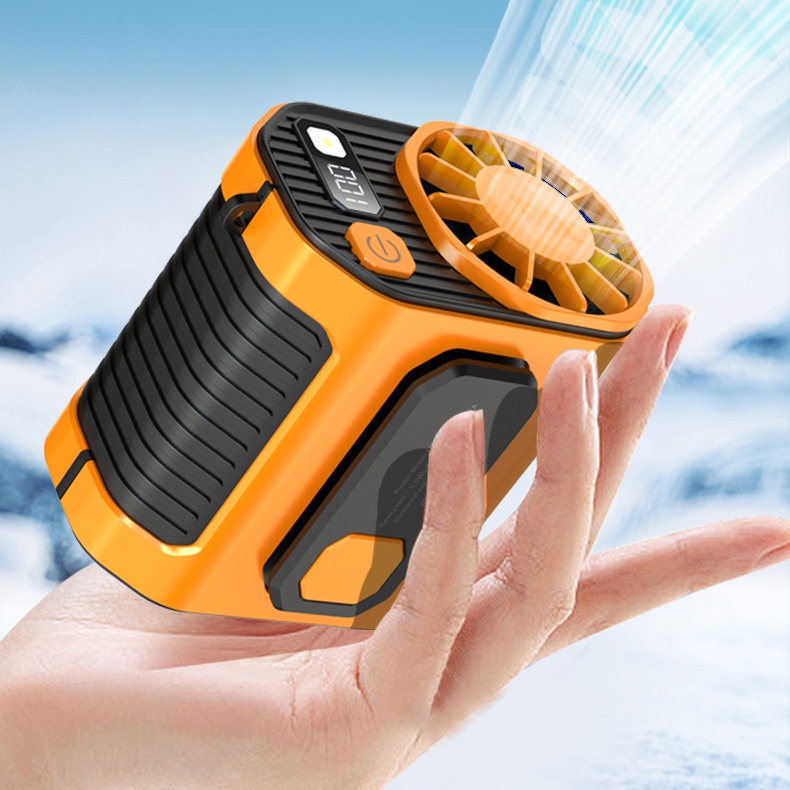 Factory Hot Sale Portable Outdoor Rechargeable Hanging Waist Mini Fan 4000mAh LED Exquisite Gift Box Strong Consumer Electronics gallery image