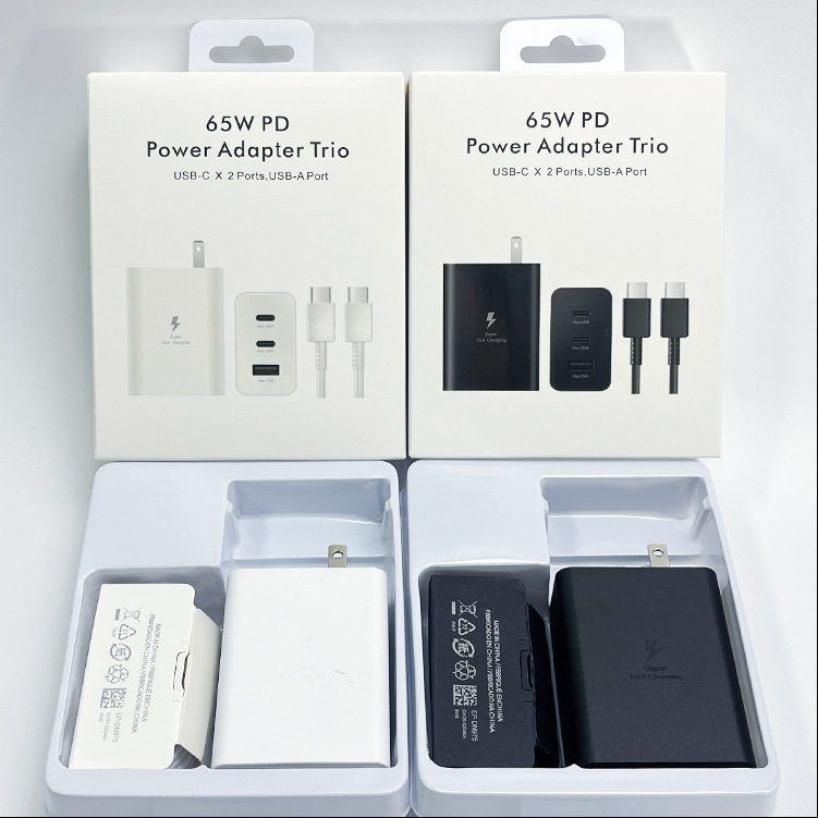 New Arrival 65W GaN Charger 3 Ports USB-C & USB-A with 60W Cable Compact Design for Laptop Mobile Phone Fast Charge gallery image