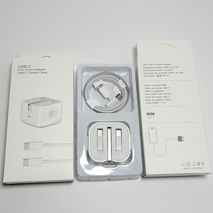 Hot Sale! 2-piece Type-C charger set, fast shipping, wall-mounted USB charger 20W, equipped with C to C cable, suitable for charging mobile devices gallery image