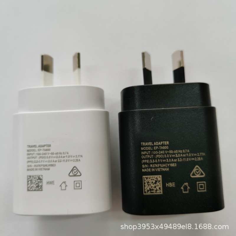 Hot Selling 25W USB-C Charger for Samsung US EU UK AU Super Fast Charger PD Travel Adapter for Samsung Note 10