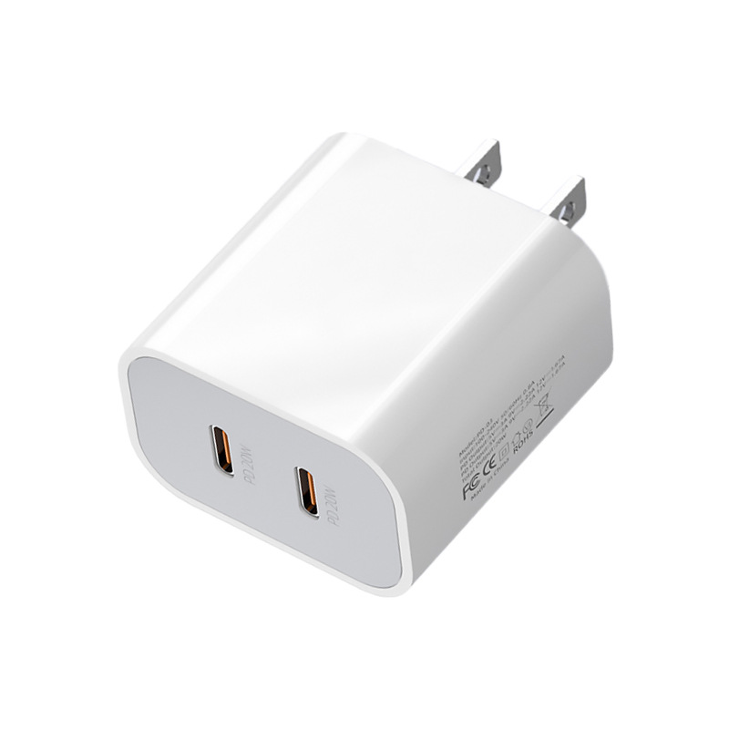 Hot Sale 40W Fast PD Charger 2 Type-C 2 USB Ports OCP Protection QC3.0 for UL Certified EU AU US UK Plugs gallery image