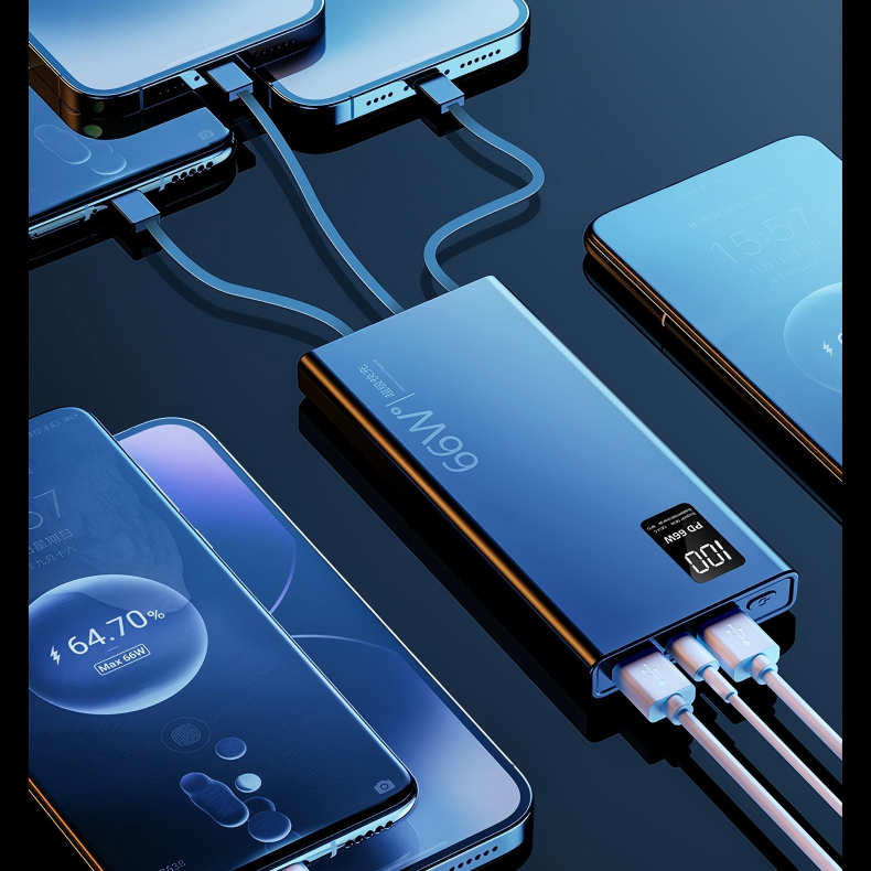 Wholesale PriceCustom Large Capacity Hot Selling Super Fast Charging Powerbank 60000mah Digital Display Real Capacity Power Bank gallery image